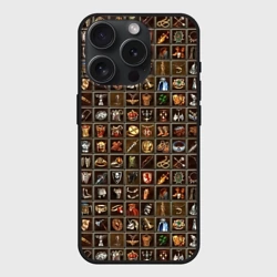 Чехол силиконовый для Apple iPhone 15 Pro Мax матовый Артефакты меча и магии