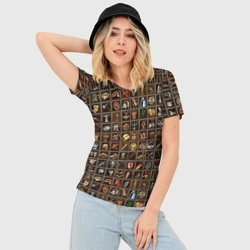 Женская футболка 3D Slim Артефакты меча и магии - фото 2