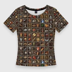 Женская футболка 3D Slim Артефакты меча и магии