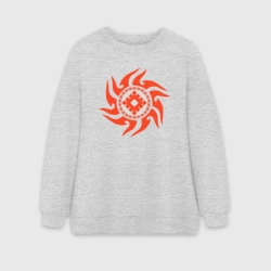 Женский свитшот oversize без начеса хлопок Оберег репейник счастья - знак на удачу