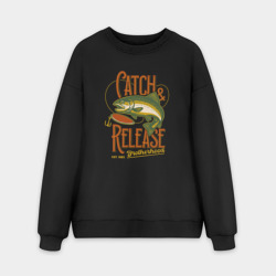 Мужской свитшот oversize без начеса хлопок Поймать и отпустить
