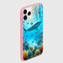 Чехол для iPhone 11 Pro Max матовый  Белая акула в коралловом рифе - фото 2