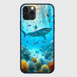 Чехол для iPhone 12 Pro  Белая акула в коралловом рифе