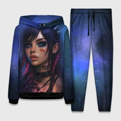 Женский костюм с толстовкой 3D Девушка неформалка cosmic hell goth