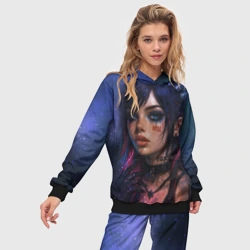 Женский костюм с толстовкой 3D Девушка неформалка cosmic hell goth - фото 2