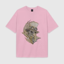 Женская футболка Oversize хлопок texturе Доктор с клювом