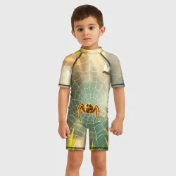 Детский купальный костюм 3D Паук мимишный в лесу - фото 2