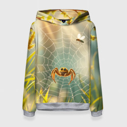 Женская толстовка 3D Паук мимишный в лесу