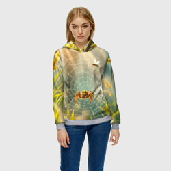 Женская толстовка 3D Паук мимишный в лесу - фото 2