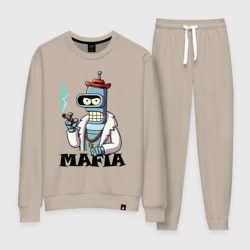 Женский костюм хлопок Бендер в шубе с сигарой - мафия