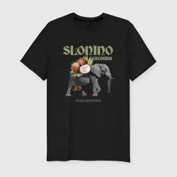 Мужская футболка хлопок Slim Итальянский мем по русский