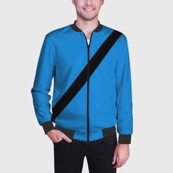 Мужской бомбер 3D Пристегнутый ремень безопасности, синий - фото 2