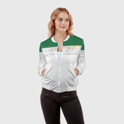 Женский бомбер 3D Таблица Excel текстура - фото 2