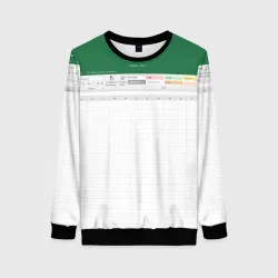 Женский свитшот 3D Таблица Excel текстура