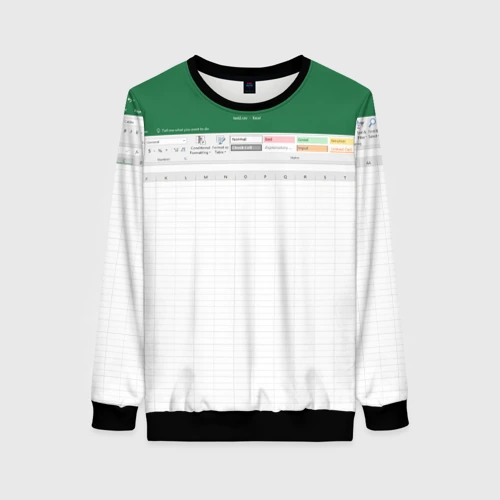 Женский свитшот 3D Таблица Excel текстура