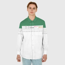 Мужская рубашка oversize 3D Таблица Excel текстура - фото 2
