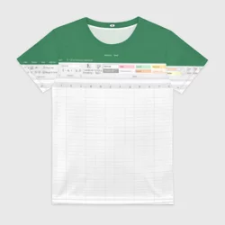 Женская футболка 3D Таблица Excel текстура