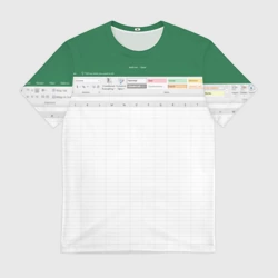 Мужская футболка 3D Таблица Excel текстура