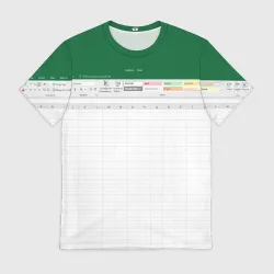 Мужская футболка 3D Таблица Excel текстура