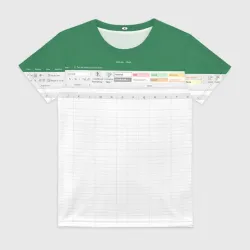 Женская футболка 3D Таблица Excel текстура