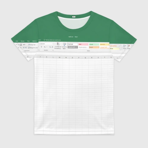 Женская футболка 3D Таблица Excel текстура