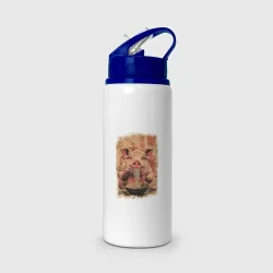 Бутылка для воды с трубочкой Свин ест рамен 