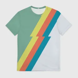 Мужская футболка 3D Рок молния Боуи весенняя палитра
