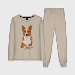 Женская пижама с лонгсливом хлопок Взрослая корги