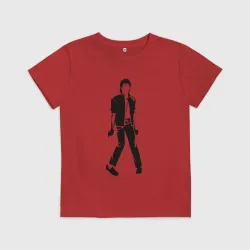 Детская футболка хлопок Бело-черный силуэт  Michael Jackson
