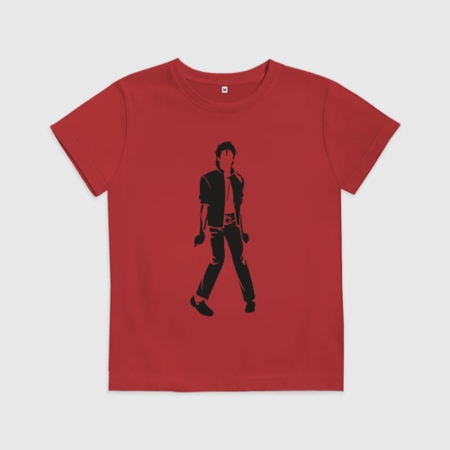 Детская футболка хлопок Бело-черный силуэт  Michael Jackson