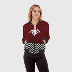 Женский бомбер 3D Твин Пикс - лого - фото 2