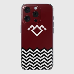 Чехол для iPhone 15 Pro силиконовый с защитой камеры Твин Пикс - лого