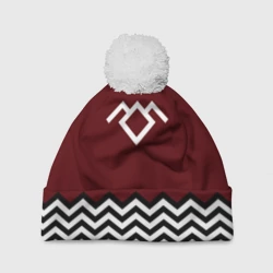 Шапка 3D c помпоном Твин Пикс - лого