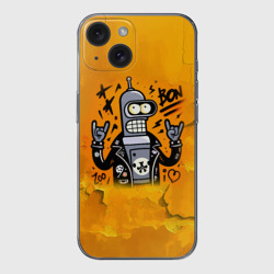 Чехол для iPhone 15 силиконовый с защитой камеры Cool Bender - graffiti