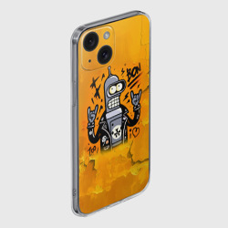 Чехол для iPhone 15 силиконовый с защитой камеры Cool Bender - graffiti - фото 2