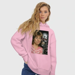 Женское худи Oversize хлопок Терминатор Сара селфи  - фото 2