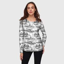 Женский лонгслив 3D Питер и корюшка - фото 2