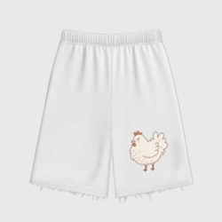 Женские шорты oversize футер хлопок Довольная жизнью курочка
