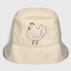 Детская панама хлопок Довольная жизнью курочка