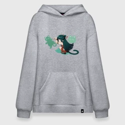 Худи SuperOversize хлопок МаоМао и мем с кошкой - Монолог Фармацевта