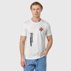 Мужская футболка хлопок Umbrella Corp vertical name - фото 2
