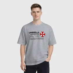 Мужская футболка хлопок Oversize Амбрелла авторизация - черный текст - фото 2