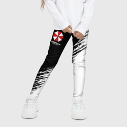 Детские леггинсы 3D Umbrella Corp - black and white - фото 2