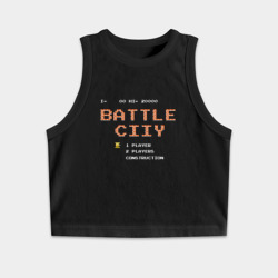 Женская укороченная майка-топ хлопок Танчики 1990