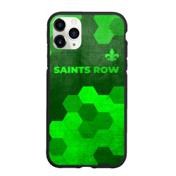 Чехол для iPhone 11 Pro Max матовый Saints Row - green gradient посередине