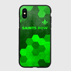 Чехол для iPhone XS Max матовый Saints Row - green gradient посередине