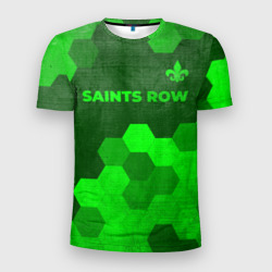 Мужская футболка 3D Slim Saints Row - green gradient посередине