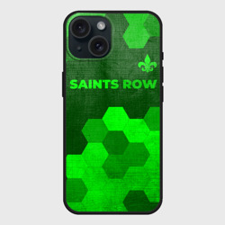 Чехол силиконовый для Apple iPhone 15 матовый Saints Row - green gradient посередине