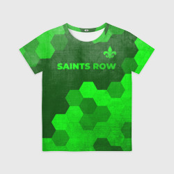 Детская футболка 3D Saints Row - green gradient посередине