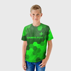Детская футболка 3D Saints Row - green gradient посередине - фото 2